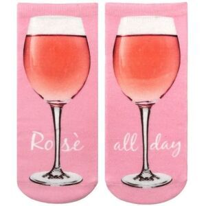 Rose All Day Wine Glass Ankle Socks NWT